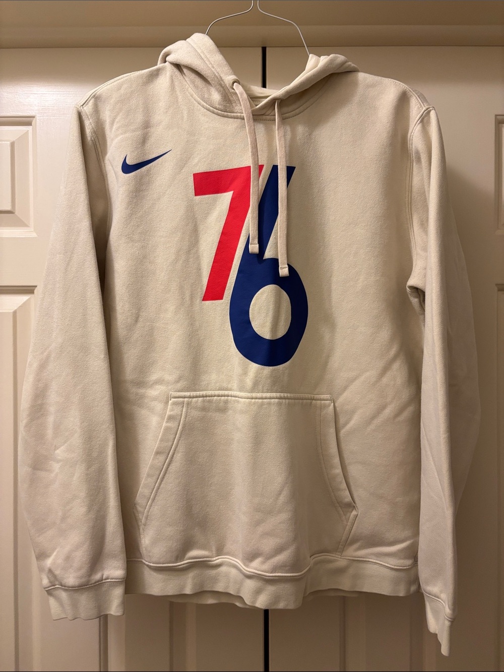 Nike Cream Hoodie with Red and Blue 76 Graphic